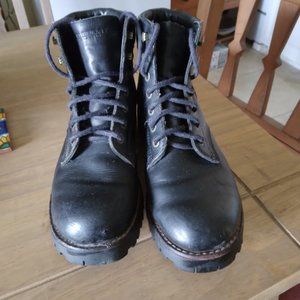Ralph Lauren Black leather combat boots